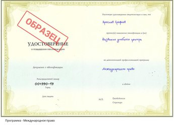 Повышение квалификации Международное право